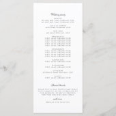 Programme vintage de mariage floral (Dos)