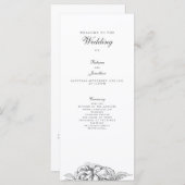 Programme vintage de mariage floral (Devant / Derrière)