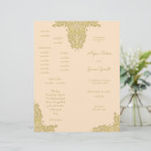 Programme vintage de mariage Gold (Debout devant)