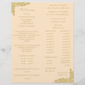 Programme vintage de mariage Gold (Dos)