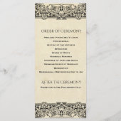 Programme vintage de mariage organisé (Dos)