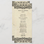 Programme vintage de mariage organisé (Devant / Derrière)