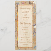 Programme vintage de mariage pour le papillon Boho (Devant)