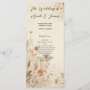 Programme Vintage Delicate Floral Botanical Mariage Boho