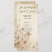 Programme Vintage Delicate Floral Botanical Mariage Boho (Devant / Derrière)