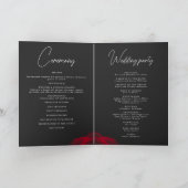 Programme Vintage écarlate rouge rose pétale mariage (Intérieur)