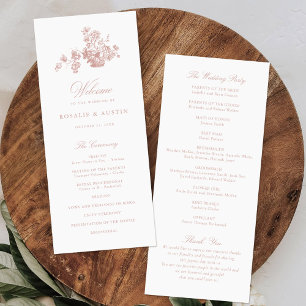 Programme Vintage Élégant Mariage de bouquet floral