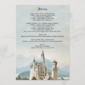 Programme Vintage Fairytale Castle Rustic Mariage Itinéraire (Dos)