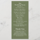 Programme Vintage Floral Rustique Mariage (Dos)