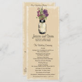 Programme Vintage Mason Jar et Fleur sauvage (Devant / Derrière)