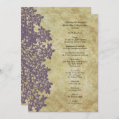 Programme Vintage Purple Queen Ann's Lace Wedding Program (Devant / Derrière)