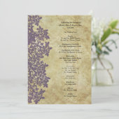 Programme Vintage Purple Queen Ann's Lace Wedding Program (Debout devant)