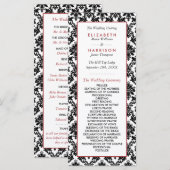 Programme vintage Red, Black & White Mariage damas (Devant / Derrière)