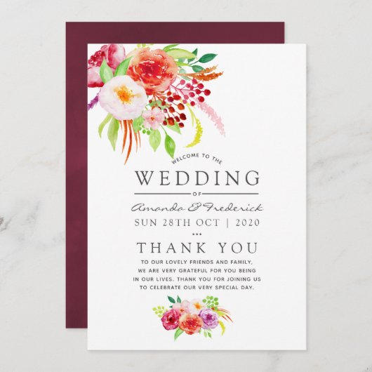 Programme Vintage Rustic Charm Mariage (Devant / Derrière)