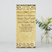 Programme Vintage Scroll Rustic Country Camo Wedding Program (Debout devant)