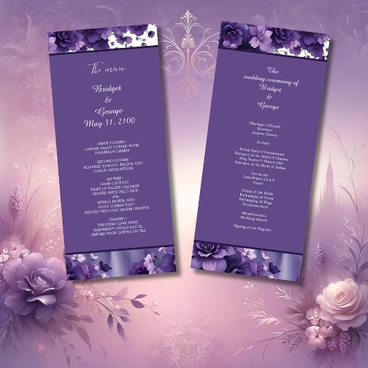 Programme violet & Lavande Mariage Floral Esthétique