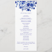 Programme Watercolor Blue Bouquet Wedding Order of Ceremony (Dos)