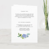 Programme Watercolor Blue Hydrangea Mariage Livret (Dos)