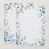 Programme Watercolor Dusty Blue Wedding Program (Devant / Derrière)