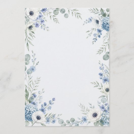 Programme Watercolor Dusty Blue Wedding Program (Devant)