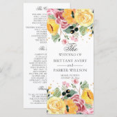 Programme Watercolor Floral Wedding Program (Devant / Derrière)
