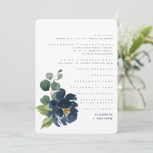 Programme Watercolor Floral Wedding Program (Debout devant)