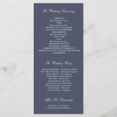 Programme Watercolor Flowers Marine et rose Wedding Programm (Dos)