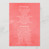 Programme Watercolor Living Coral Beach Wedding (Dos)