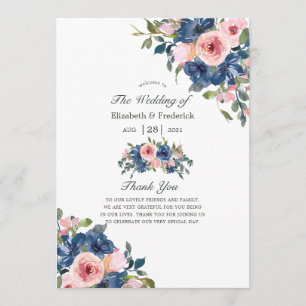 Programme Watercolor Navy et Blush FlorMariage