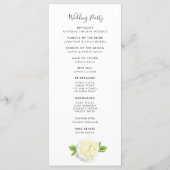 Programme Watercolor Summer Floral Mariage Cérémonie Program (Dos)