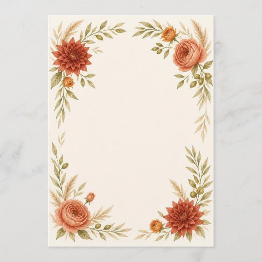 Programme Watercolor Terracotta Wedding Program (Devant)