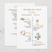 Programme Watercolor Wedding day Timeline Flat Program (Devant / Derrière)