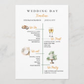 Programme Watercolor Wedding day Timeline Flat Program (Devant)