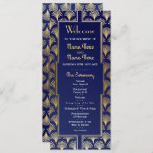 Programme Watercolor Wedding Program 1920's Art Déco Gold (Devant / Derrière)