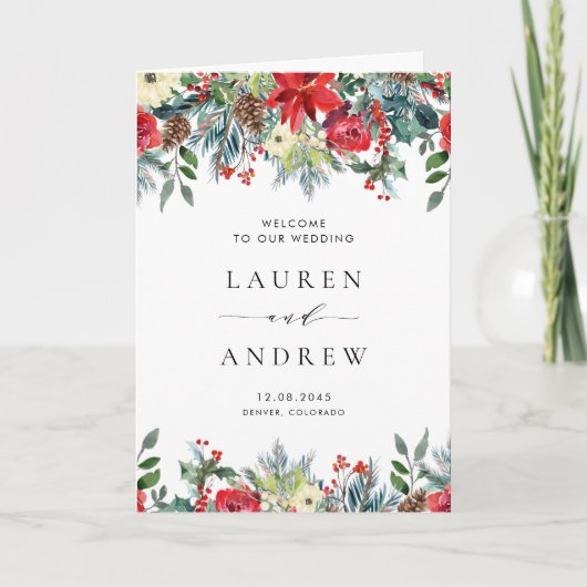 Programme Watercolor Winter Blooms Garland Mariage (Devant)