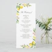 Programme Watercolor Wreath Mediterranean Citrus Wedding (Debout devant)