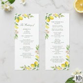Programme Watercolor Wreath Mediterranean Citrus Wedding