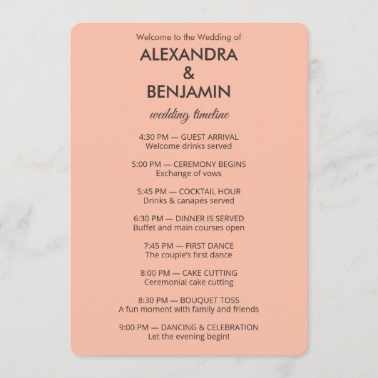 Programme Wedding Botanical Vintage | Elegant Wedding (Devant)
