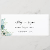Programme Wedding Find Your Table Dusty Blue Floral Card (Devant)