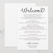 Programme Wedding Itinerary - Wedding Welcome - Love Script (Devant / Derrière)