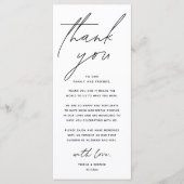 Programme Wedding Minimalist Wedding Dinner Thank You Card (Devant)