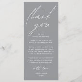 Programme Wedding Minimalist Wedding Dinner Thank You Card (Devant)