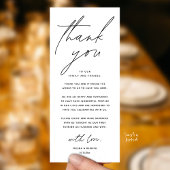 Programme Wedding Minimalist Wedding Dinner Thank You Card