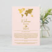 Programme Wedding Passport Gold Blush Pink Itinerary (Debout devant)