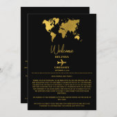 Programme Wedding Passport Sage Black Itinerary (Devant / Derrière)