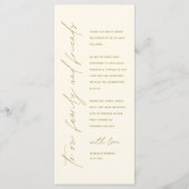 Programme Wedding Reception Dinner Modern Thank You Card (Devant)
