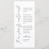 Programme Wedding Reception Dinner Modern Thank You Card (Devant)