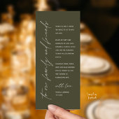 Programme Wedding Reception Dinner Modern Thank You Card