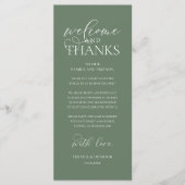Programme "Welcome and Thanks" Classy Reception Guest Card (Devant)