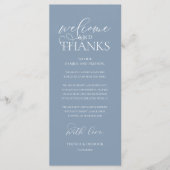 Programme "Welcome and Thanks" Classy Reception Guest Card (Devant)